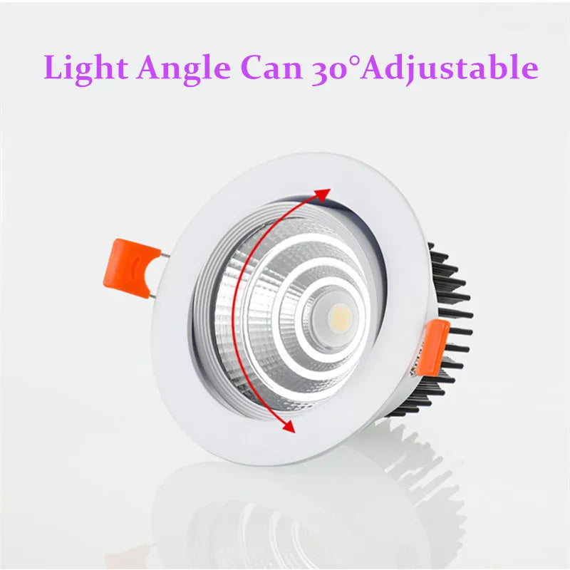 Dimmable AC90V-260V 5W7W9W12W15W18W20W LED Downlights Epistar Chip COB Recessed Ceiling Lamps Spot Lights  For Home illumination
