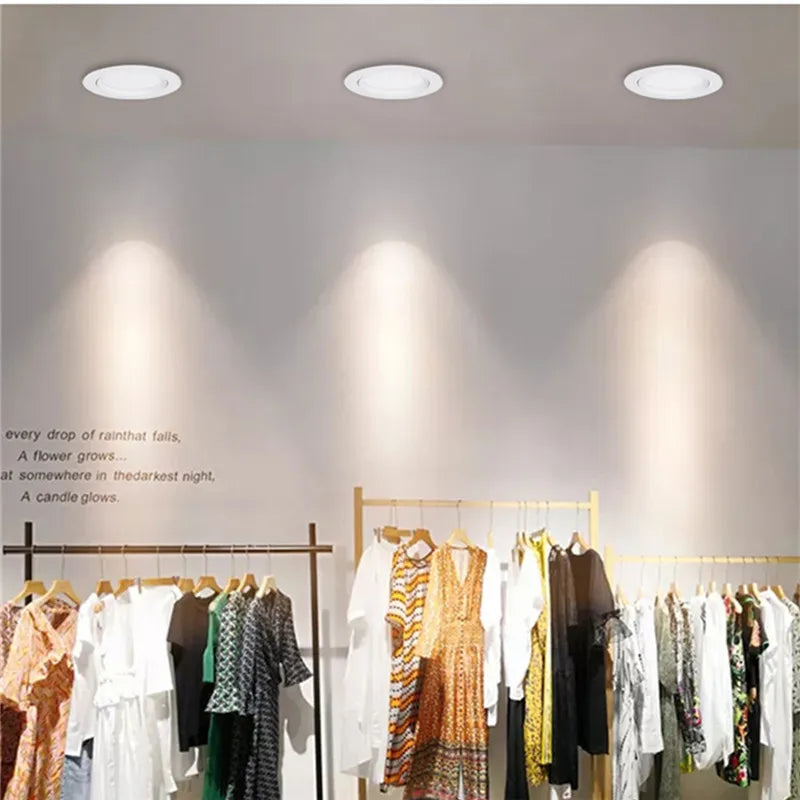 Dimmable AC90V-260V 5W7W9W12W15W18W20W LED Downlights Epistar Chip COB Recessed Ceiling Lamps Spot Lights  For Home illumination