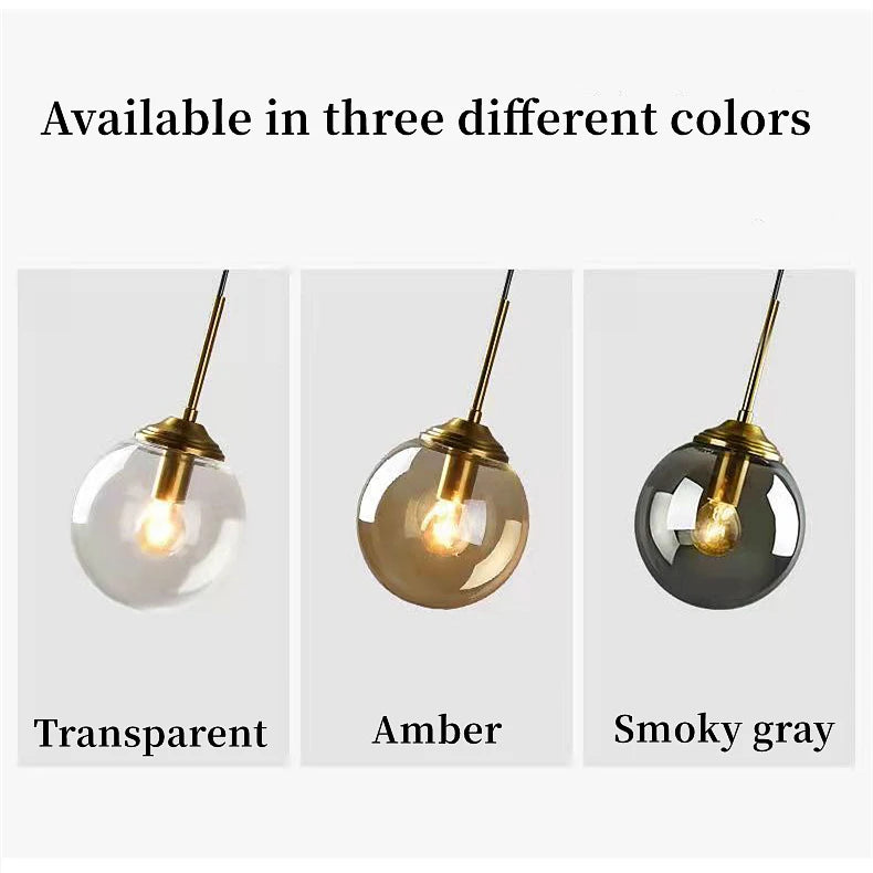 Modern Luxury Metal Chandelier Nordic Creative LED Glass Pendant Lamp Living Room Dining Room Bedside Simple Small Hanging Lamp