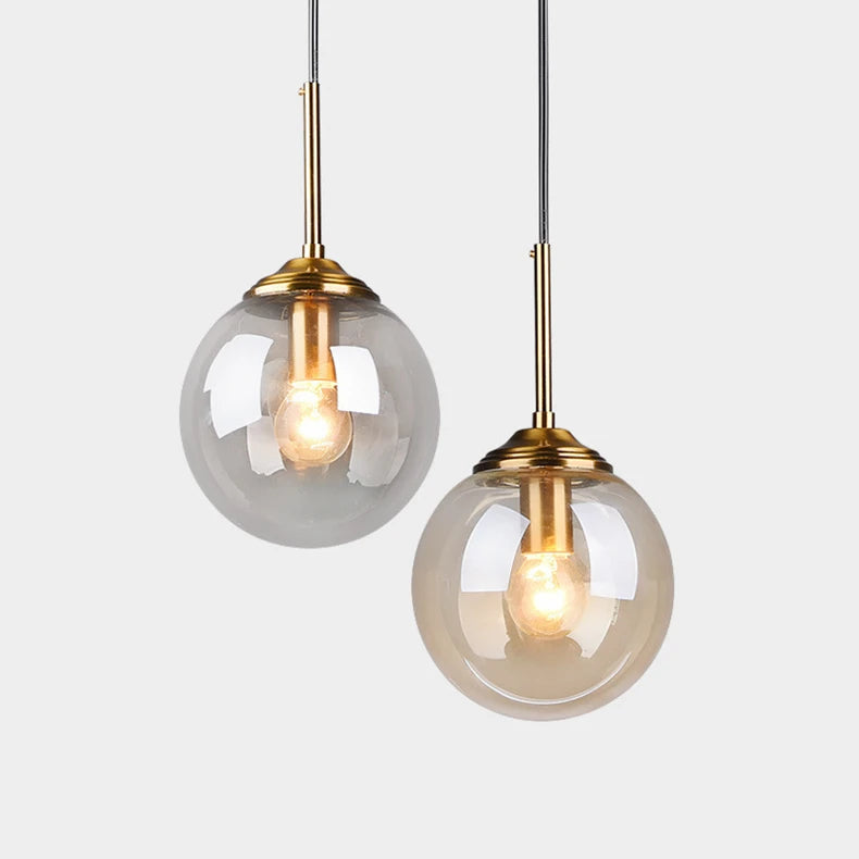 Modern Luxury Metal Chandelier Nordic Creative LED Glass Pendant Lamp Living Room Dining Room Bedside Simple Small Hanging Lamp