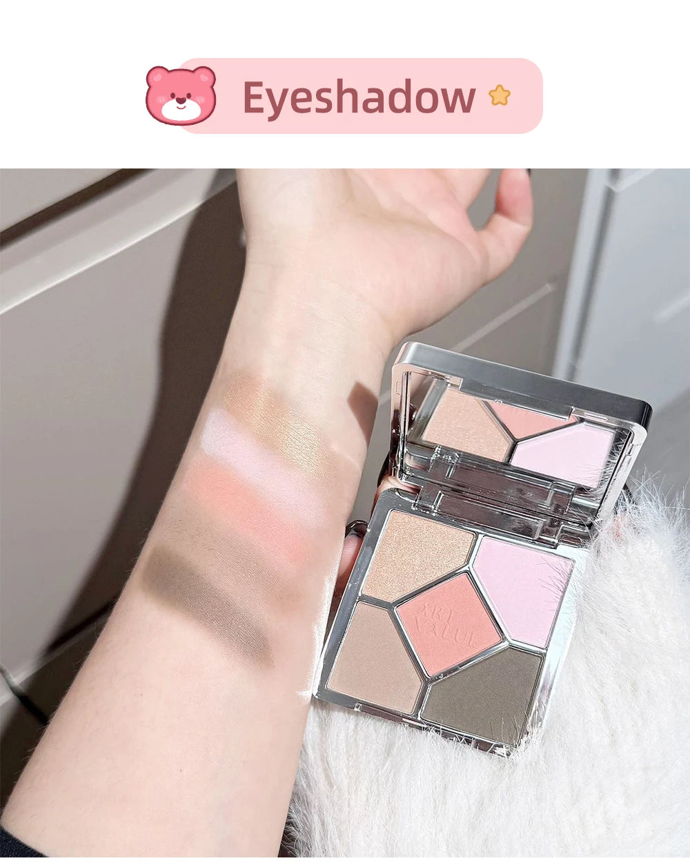 ART VALUE 7PC Makeup Sets Include 3 Colors Matte Lip Mud,1 Pressed Powder,1 Blush,1 Eyes Palette,1 Necklace Beauty Makeup Sets